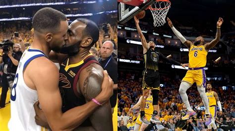 lebron and curry kissing|lebron steph curry kiss.